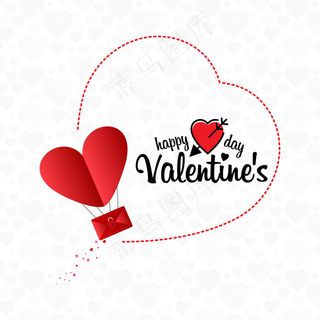 情人节快乐电子邮件概念背景