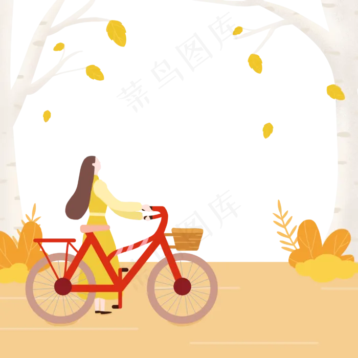 秋天骑车女孩(3000X3000(DPI:300))psd模版下载