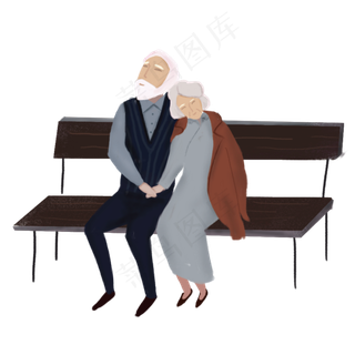 七夕情人节浪漫的幸福的老年夫妻