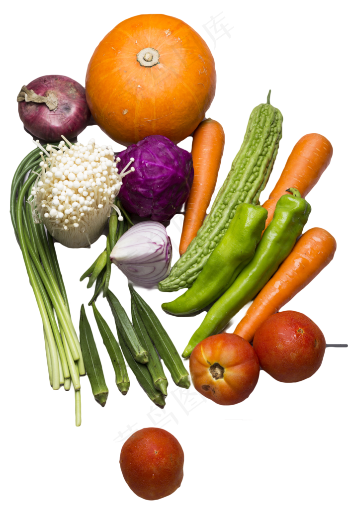 金针菇秋葵南瓜胡萝卜苦瓜西红柿