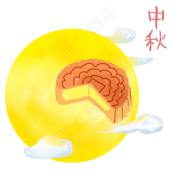  月饼和月亮 (2000X2000(DPI:300))psd模版下载