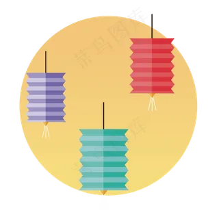 中秋剪纸折纸灯笼