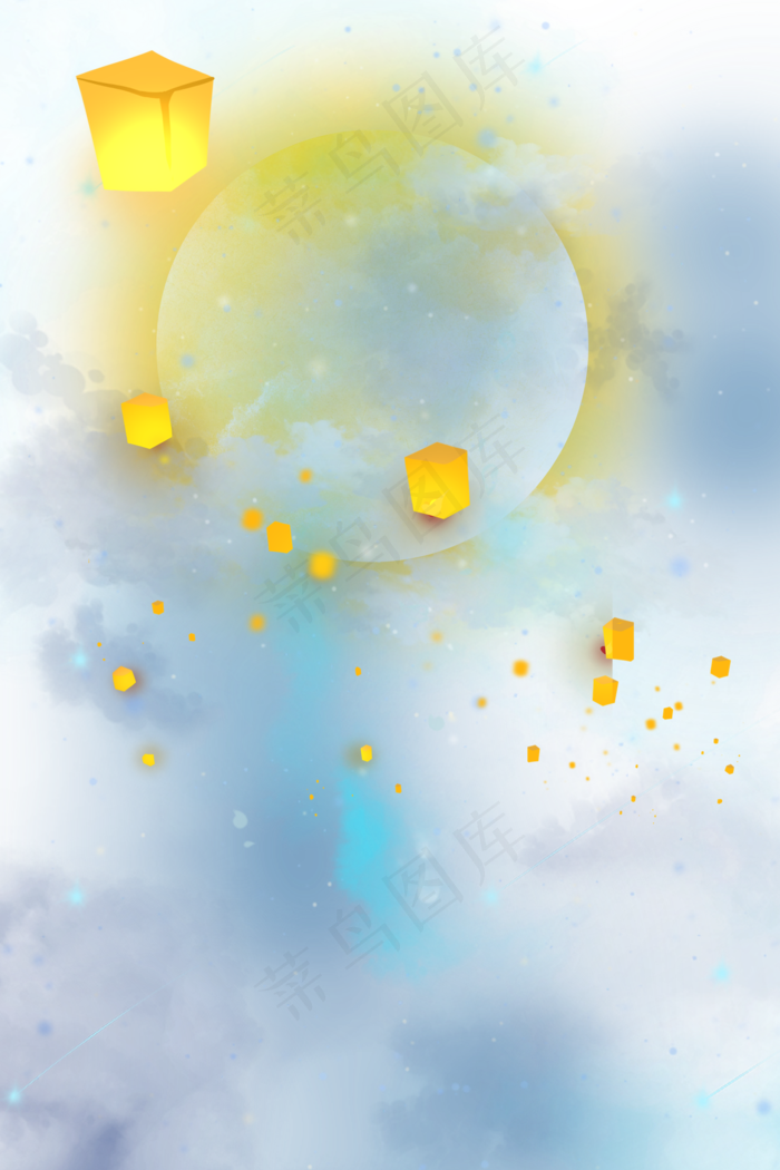 天空放孔明灯(2000X3000)