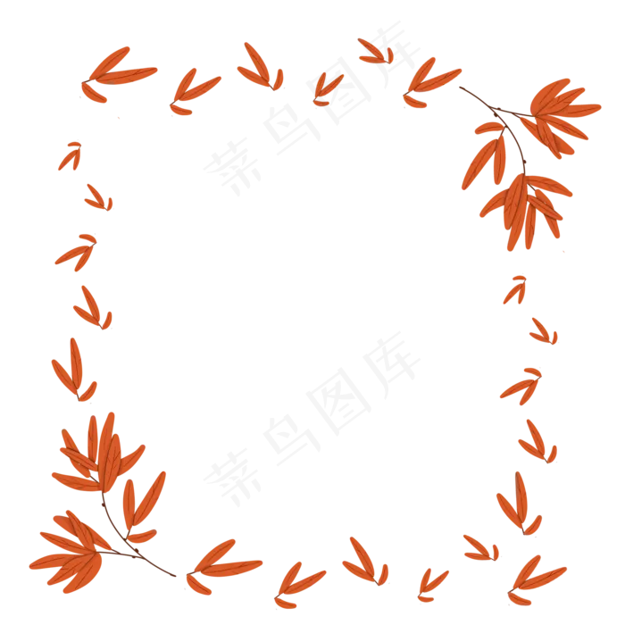 秋天落叶边框(2000X2000(DPI:300))psd模版下载