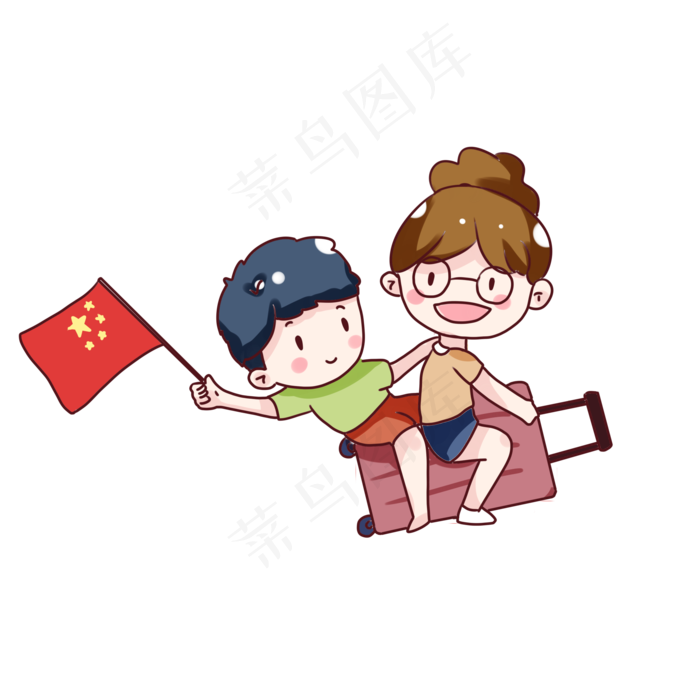 手绘卡通国庆节旅游(2000X2000(DPI:300))psd模版下载