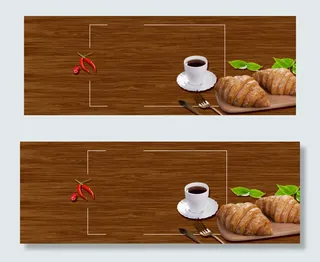 黑色大气简约餐饮面包美食banner