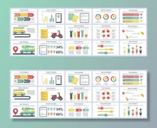 捆绑旅游度假信息图形演示幻灯片模板