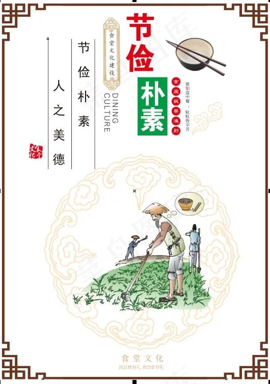 食堂文化展板cdr矢量模版下载