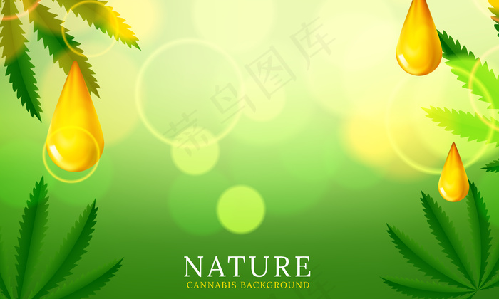大麻植物绿色背景。矢量图解eps,ai矢量模版下载