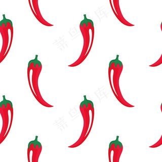 辣椒红辣椒背景。智利无缝图案。辛科蛋黄酱的辣椒装饰。墨西哥本地菜