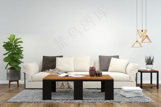 客厅内部背景木地板