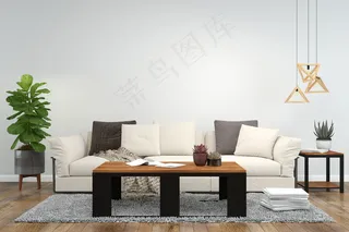 客厅内部背景木地板