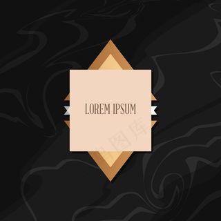 极简菱形框架，黑色背景，彩色设计。矢量图