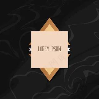 极简菱形框架，黑色背景，彩色设计。矢量图