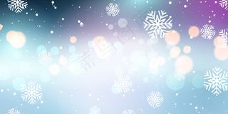 圣诞雪花和博克灯横幅banner