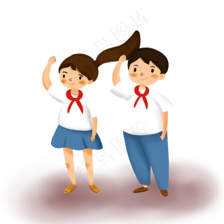 卡通国庆节敬礼人物