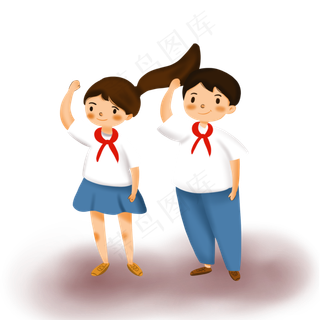 卡通国庆节敬礼人物