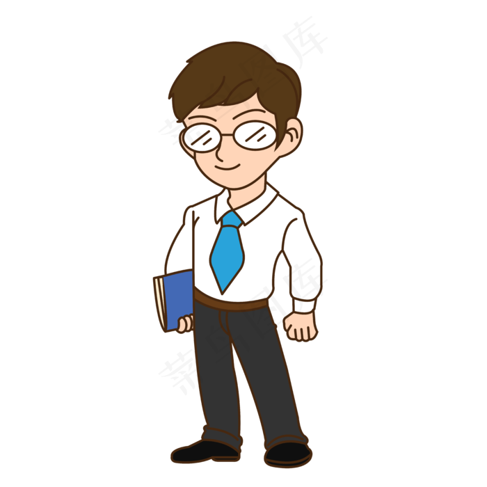 手绘矢量教师卡通人物