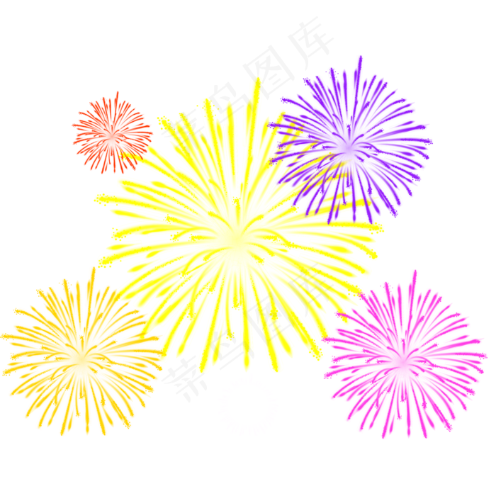 烟花爆竹彩色礼花元素