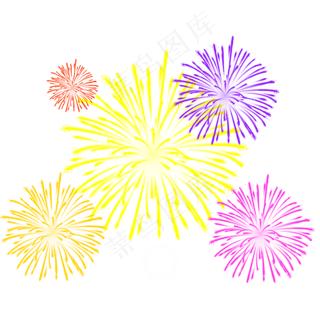 烟花爆竹彩色礼花元素