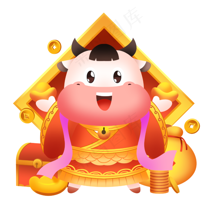 2021年牛年财神牛