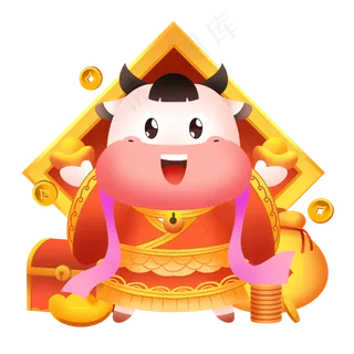 2021年牛年财神牛