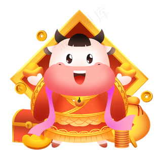 2021年牛年财神牛