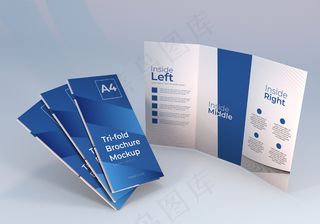站立三折页小册子模型样机