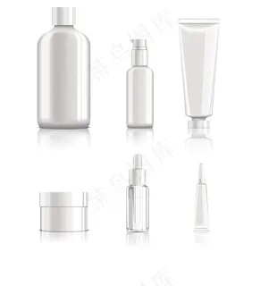 逼真的空白化妆品套装 逼真的空白化妆品套装