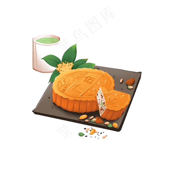 中秋节五仁月饼摆放组合