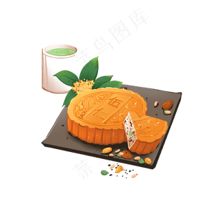 中秋节五仁月饼摆放组合