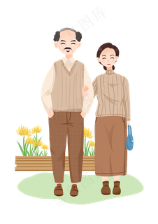 老人相伴重阳节