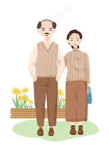 老人相伴重阳节