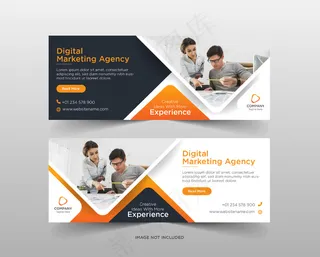 数字营销机构社交媒体横幅banner模板