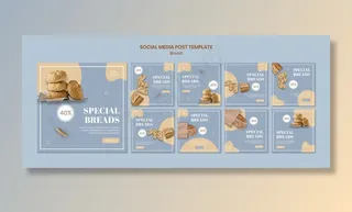 特殊面包社交媒体帖子模板