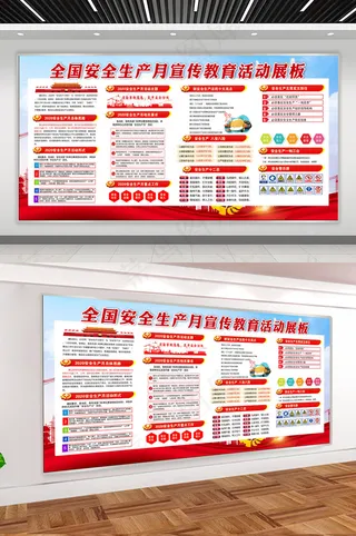 全国安全生产月宣传教育活动展板
