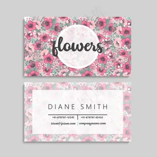 花朵名片粉色花朵