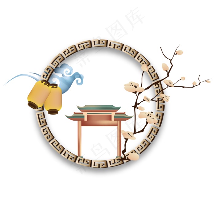 中国风金色边框装饰(2000*2000px 300 dpi )ai矢量模版下载