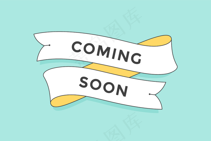 老式复古丝带横幅banner，文字即将面世