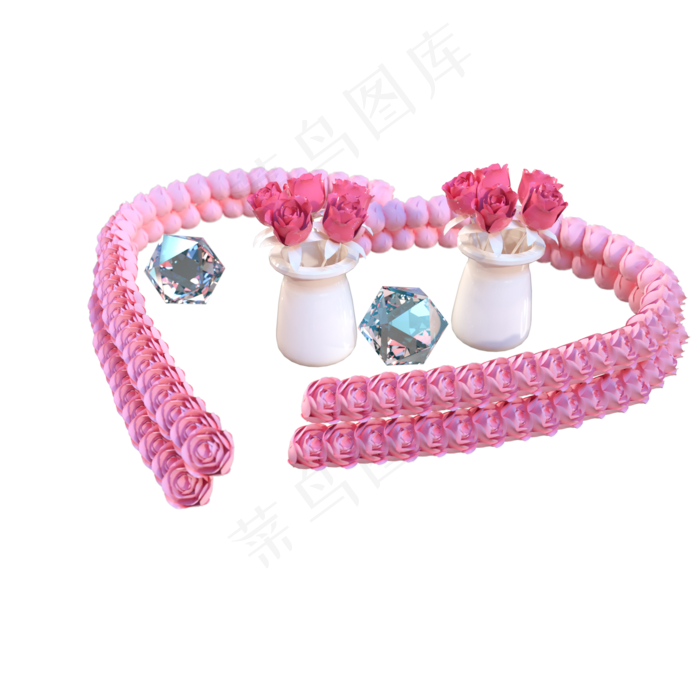 七夕情人节温馨浪漫爱心花瓶花瓣