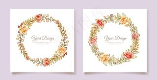 手绘水彩花卉结婚卡