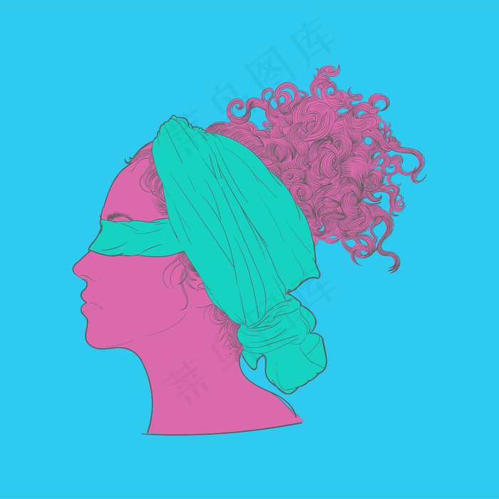 正义观手绘插图eps,ai矢量模版下载