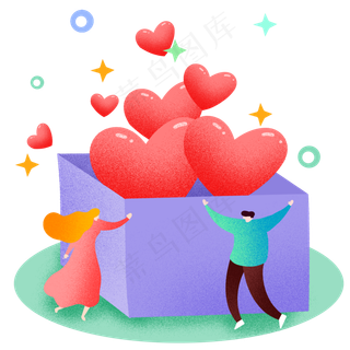 七夕节紫色纸箱