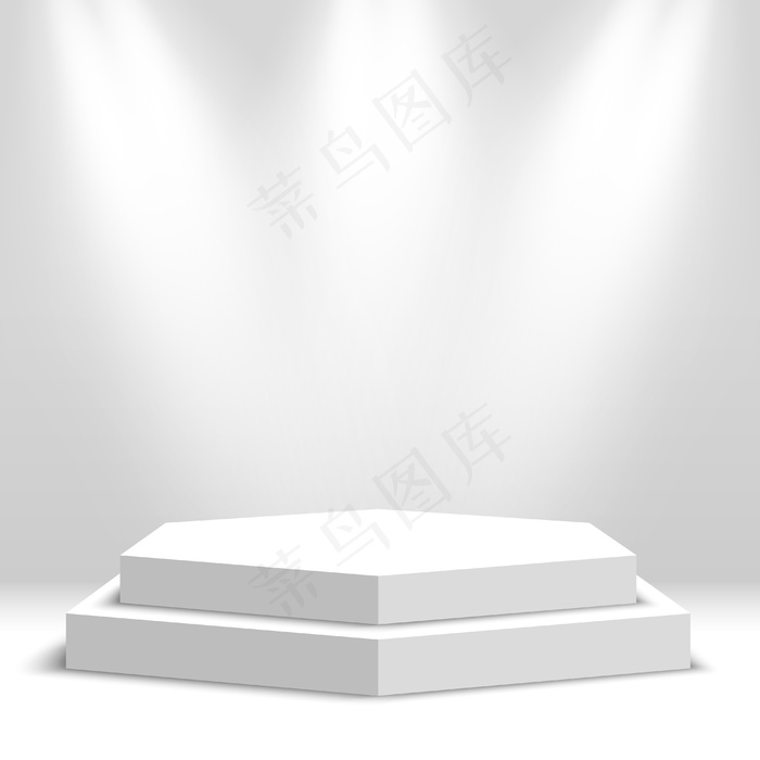 白色空白讲台。底座。场景。插图。