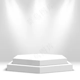 白色空白讲台。底座。场景。插图。