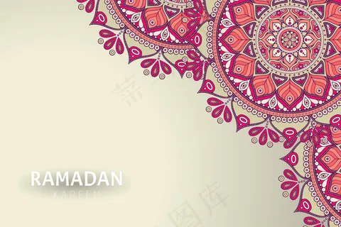 Ramadam kareem背景和曼荼罗装饰
