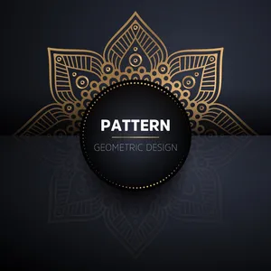 金色矢量豪华装饰曼荼罗设计背景