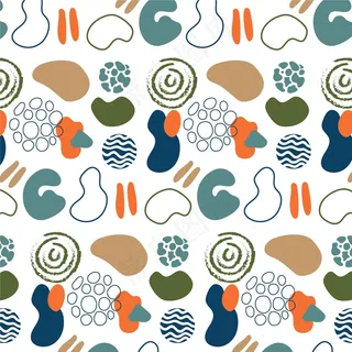 手绘抽象形状图案