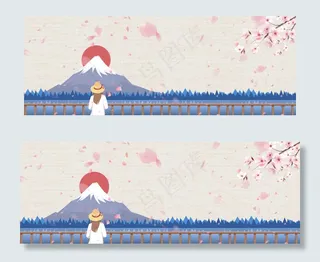 手绘日本旅游banner