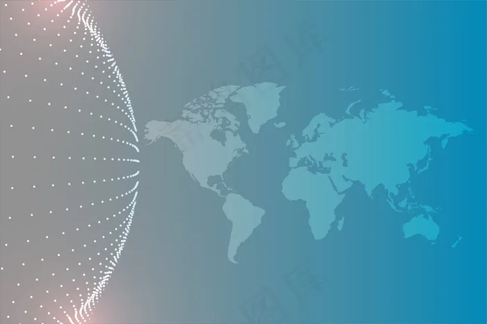 以圆形粒子为背景的世界地图eps,ai矢量模版下载